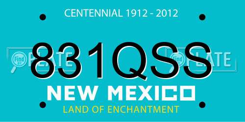 831QSS New Mexico License Plate