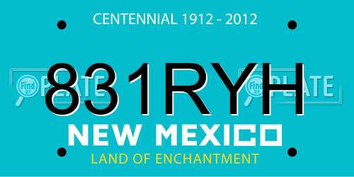 831RYH New Mexico License Plate
