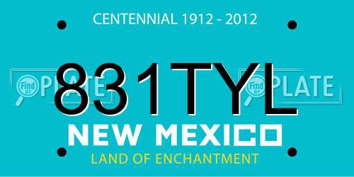 831TYL New Mexico License Plate