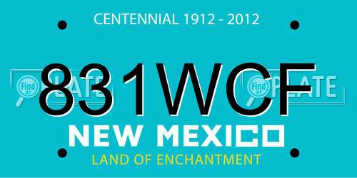 831WCF New Mexico License Plate
