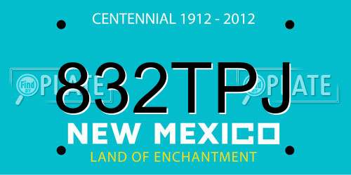 832TPJ New Mexico License Plate