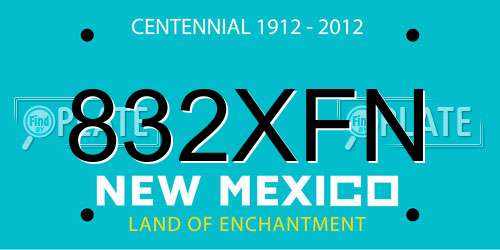 832XFN New Mexico License Plate