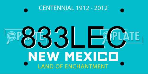833LEC New Mexico License Plate