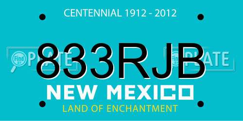 833RJB New Mexico License Plate