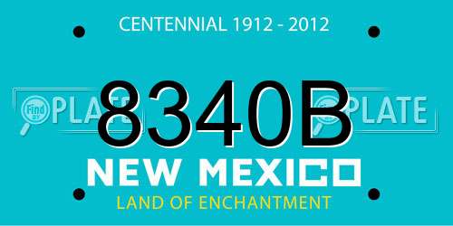 8340B New Mexico License Plate