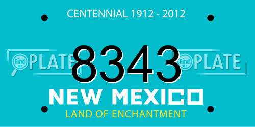 8343 New Mexico License Plate