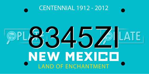 8345ZI New Mexico License Plate