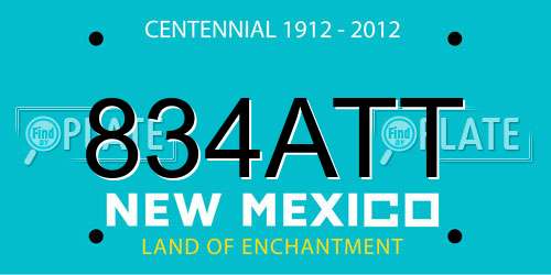 834ATT New Mexico License Plate