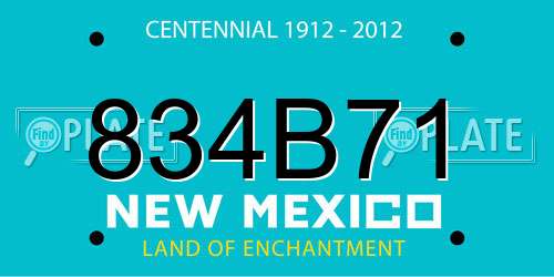 834B71 New Mexico License Plate