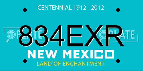 834EXR New Mexico License Plate