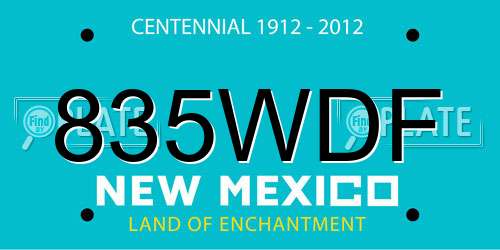 835WDF New Mexico License Plate