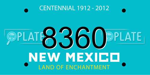 8360 New Mexico License Plate