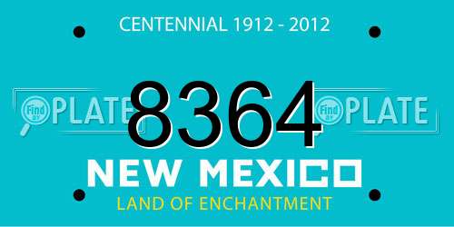 8364 New Mexico License Plate
