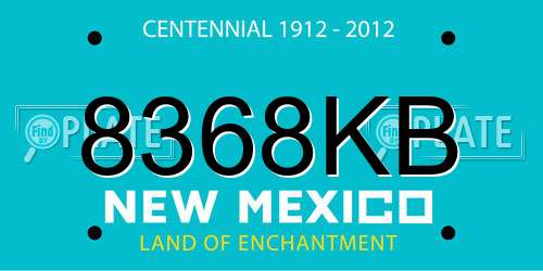 8368KB New Mexico License Plate