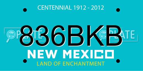 836BKB New Mexico License Plate