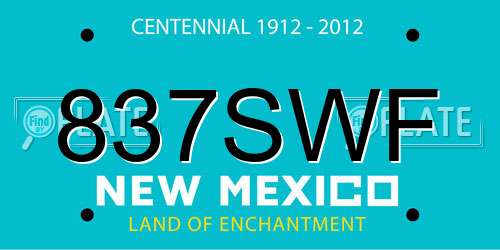 837SWF New Mexico License Plate