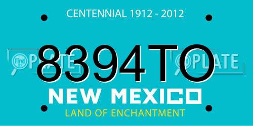 8394TO New Mexico License Plate