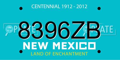 8396ZB New Mexico License Plate