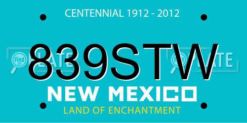 839STW New Mexico License Plate
