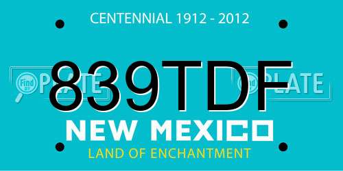 839TDF New Mexico License Plate