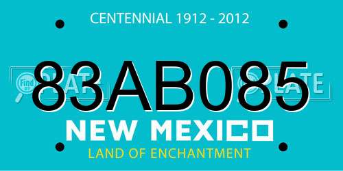83AB085 New Mexico License Plate