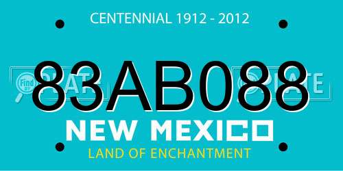 83AB088 New Mexico License Plate