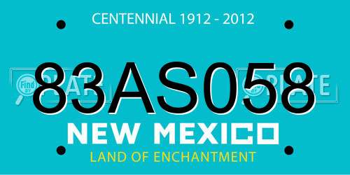 83AS058 New Mexico License Plate