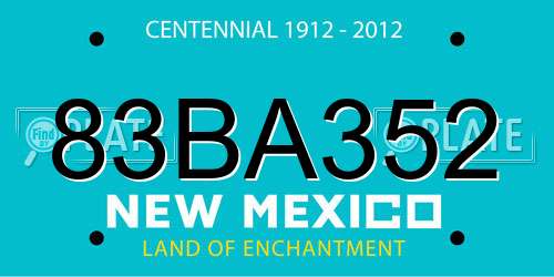 83BA352 New Mexico License Plate