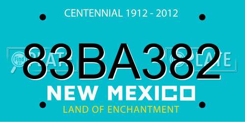 83BA382 New Mexico License Plate