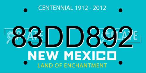 83DD892 New Mexico License Plate