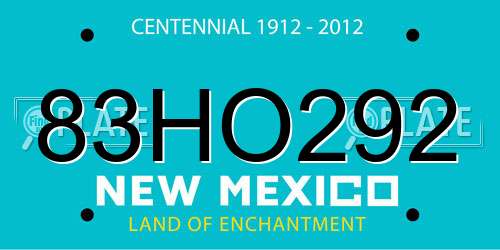 83HO292 New Mexico License Plate