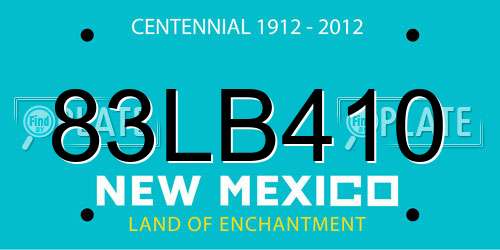 83LB410 New Mexico License Plate