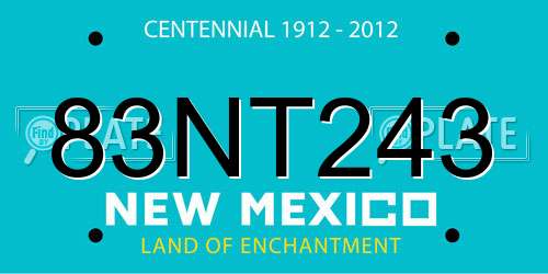 83NT243 New Mexico License Plate