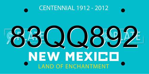 83QQ892 New Mexico License Plate