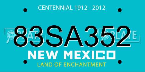 83SA352 New Mexico License Plate