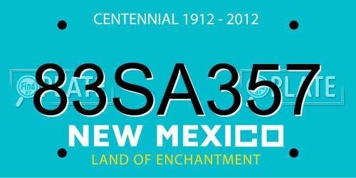 83SA357 New Mexico License Plate