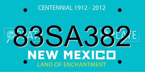 83SA382 New Mexico License Plate