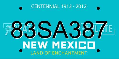 83SA387 New Mexico License Plate