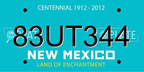 83UT344 New Mexico License Plate