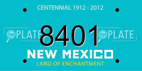 8401 New Mexico License Plate