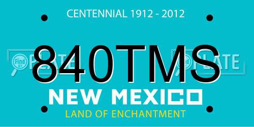 840TMS New Mexico License Plate