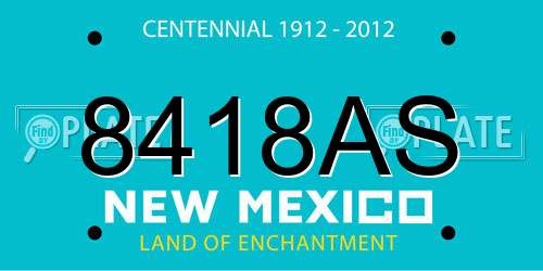 8418AS New Mexico License Plate