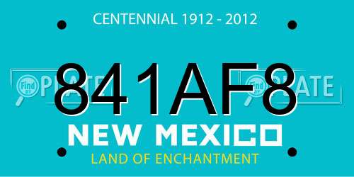 841AF8 New Mexico License Plate