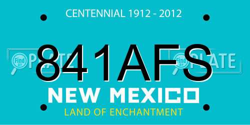 841AFS New Mexico License Plate
