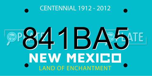 841BA5 New Mexico License Plate