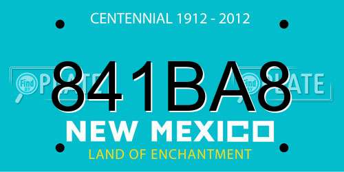 841BA8 New Mexico License Plate