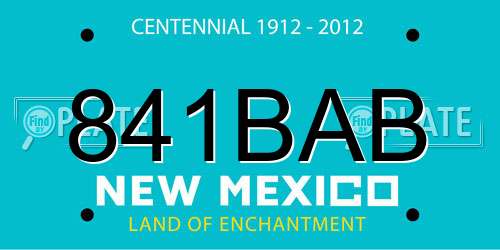 841BAB New Mexico License Plate