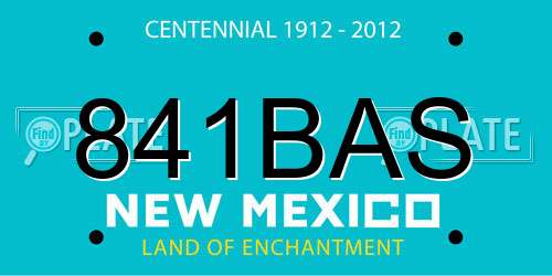 841BAS New Mexico License Plate