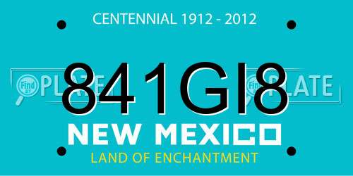 841GI8 New Mexico License Plate