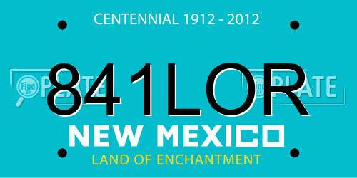 841LOR New Mexico License Plate